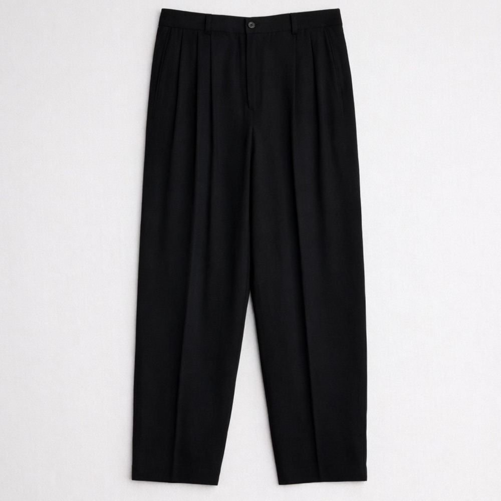 Giorgio Armani Le Collezioni Black Wool Trousers‎ High Rise Tailored Pants 46